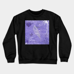 Feather Purple Butterflies Graphic Desired, Beautiful Inspired Spiritual Design, face masks, Phone Cases, Apparel & Gifts Crewneck Sweatshirt